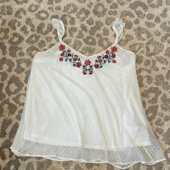 TORRID Ivory Embroidered Dot Cami Top 3 - Picture 1 of 6